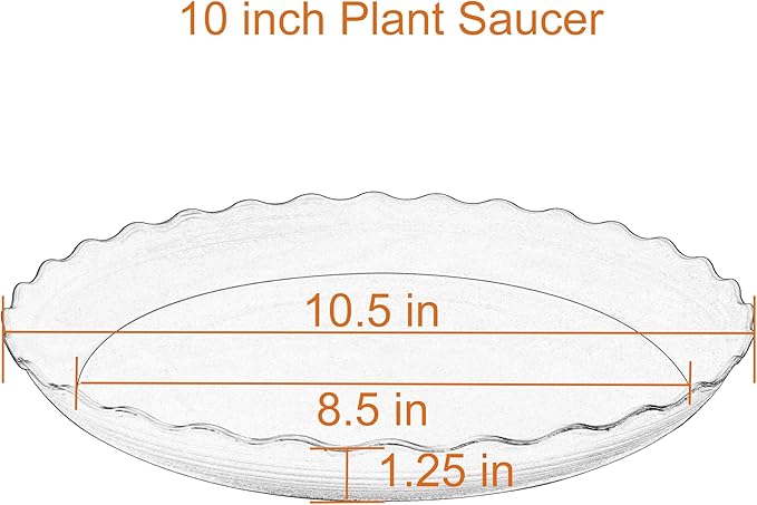 6 Pack Plant Saucer 10 inch, Heavy Duty Plastic Plant Saucers, Durable Plant Tray for Pots, Flower Saucers for Indoors, Plant Pot Saucers, Trays for Planter (Blue)