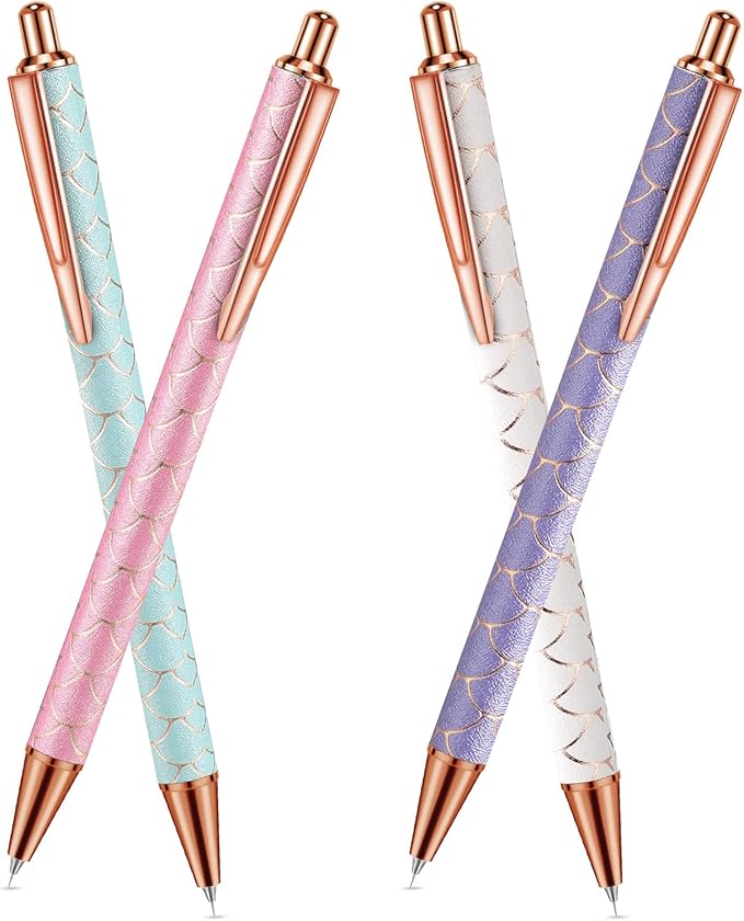 Epakh 4 Piece Air Release Weeding Pen Craft Retractable Adhesive Vinyl Tool Glitter Pin Pen Stainless Steel Weeding Tools for Vinyl for Bubble Removal DIY Craft Project(Elegant Color)