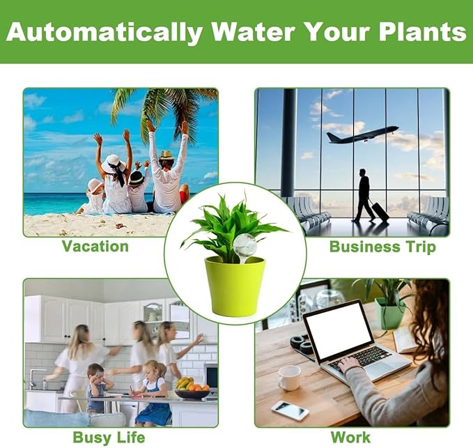 Plant Watering Globes Set of 10, Self Watering Bulbs for Indoor & Outdoor Plants, Plastic Automatic Water System Self-Watering Balls Irrigation Device (Clear, 10 Pack Small)