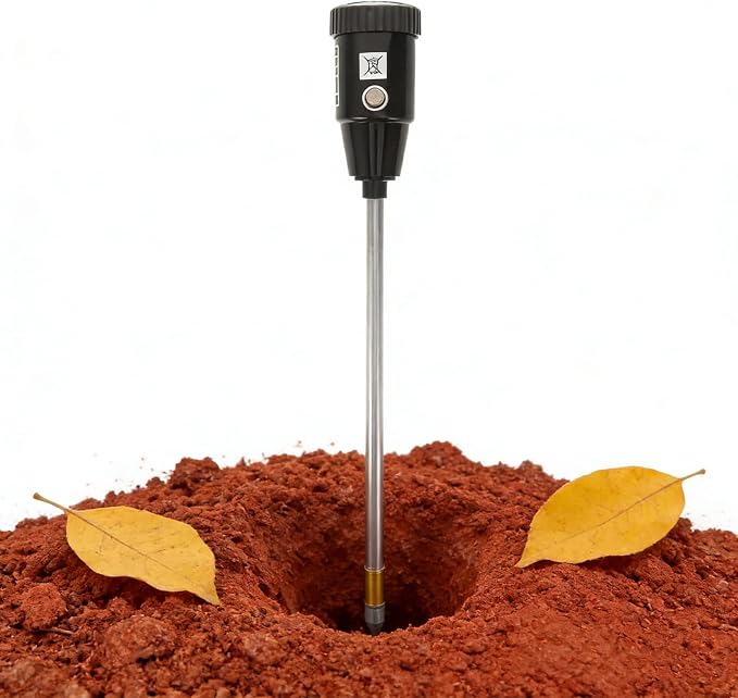 DECHOUS Soil Moisture Meter Digital Ph Tester with 12" Probe, 2-in-1 Portable Garden Soil Tester for Lawn, Farm, Indoor Outdoor Plants