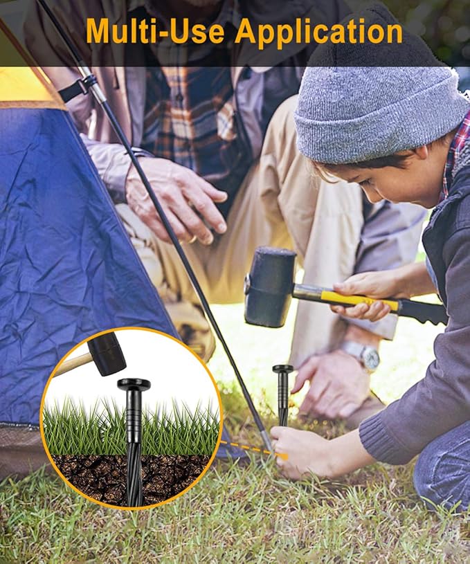50-Pack 8-Inch Plastic Landscape Stakes,Spiral Edging Spikes Landscape Anchoring Spikes for Paver Edging, Weed Barrier, Artificial Turf & More Weed Barrier, Artificial Turf & More.