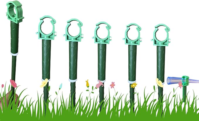 3/4” Garden Hose Guide Holder to Keep Hose Off Lawn, Outdoor Garden Hose Support Spike for Hose Off the Lawn Ground Yard Watering Equipment(6pk)