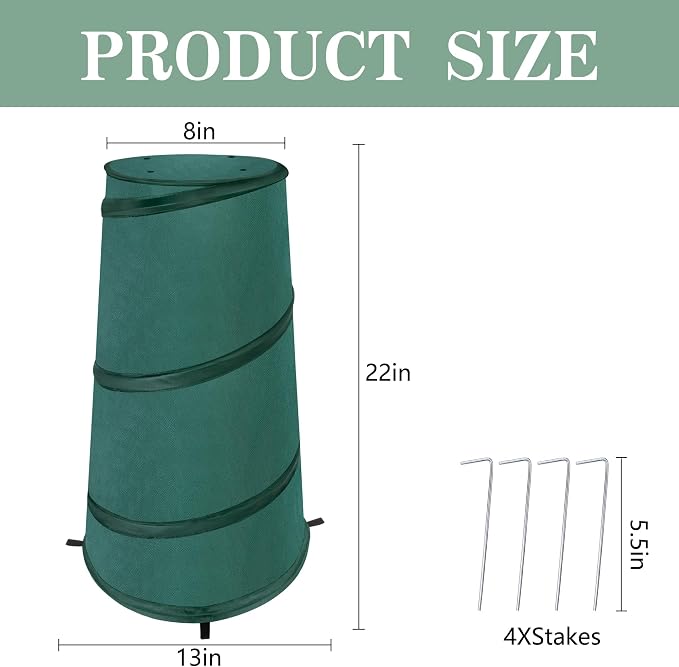 8" x 13" x 22" Pop Up Frost Protection Plant Cone, Non-woven Winter Plants Freeze Protection Tent, Cold Weather Insulated Plant Protective Cone Cover for Ice Snow Frost Protector Indoor & Outdoor