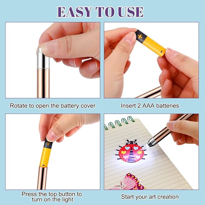 4 Pcs LED Weeding Tools for Vinyl with Light Weeding Tool with 5 Different Hooks Lighted Pin Pen Tool for Removing Iron on Tiny Vinyl Paper Crafting Silhouettes DIY(Colorful)