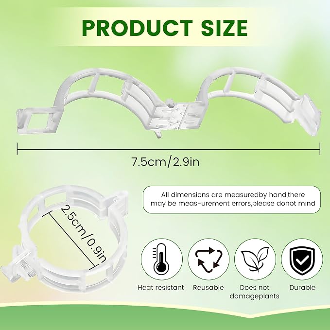 Plant Support Clips, 2026 New Garden Secured Plastic Plant Clips for Climbing Plants, Plastic Trellis Clips Tomato Grape Vine Vegetables Plant Fixing (150, Black)