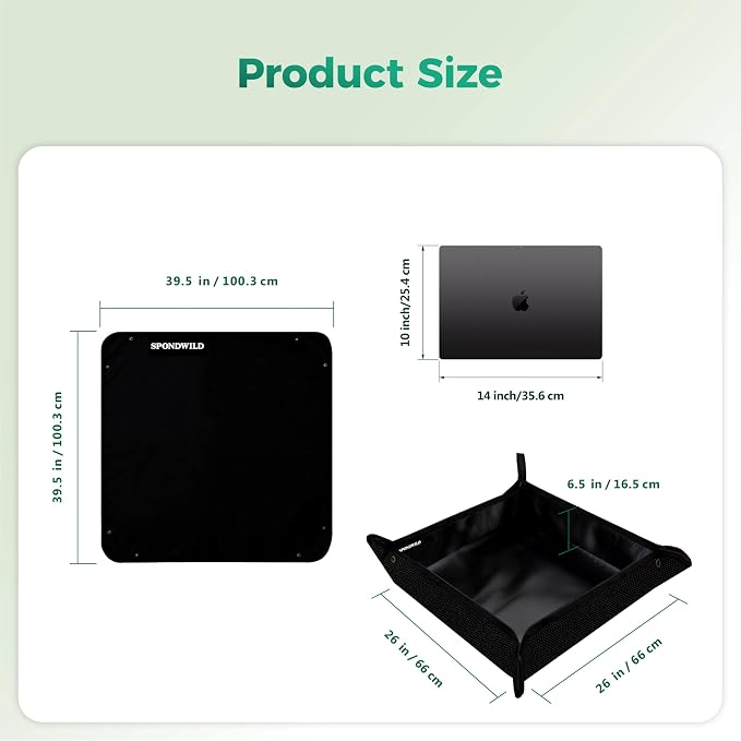 Plant Transplanting Mat - Thickened Waterproof Potting Mat, Succulent Gardening Mat, Portable Repotting Mat for Mess Control, PVC Black, 39.5" x 39.5"