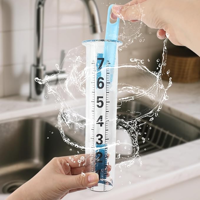 TBWHL Rain Gauge Outdoor, 7 Inch Rain Gauges Outdoors Best Rated, Upgrade Freeze Proof Outdoor Rain Gauges Replacement Tube for Garden Yard Lawn, Easy to Read Rain Gauge with 1 Clean Brush