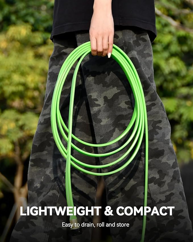 RAINPOINT Sprinkler Hose with Holes 50FT, Flat Soaker Hose with Stakes, Lightweight Water Irrigation Sprinklers System for Garden, Lawn and Yard