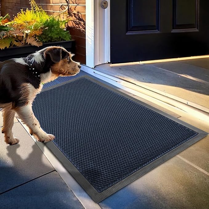 Muddy Mat® Meshy Mat™ Door Mat Heavy-Duty Quick-Dry Floor Mat, Sand & Dirt Trapper for Indoor & Outdoor, Ideal for Entrance, Mudrooms,Patios & Garages,Low-Profile,Non-Slip,Washable– Blue 17"x30"x0.4"