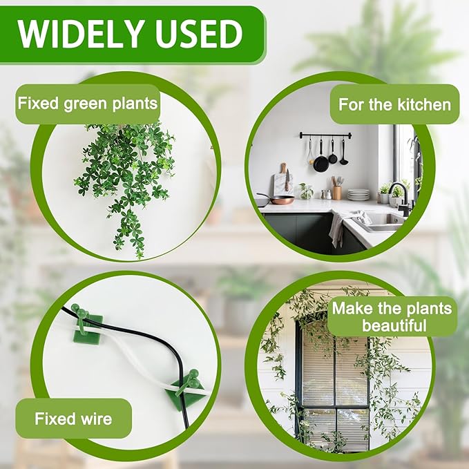ZUFECY 120PCS Plant Wall Clips, 3-Size Invisible Vine Clips for Climbing Plants, Also for Cable Management and Indoor Decoration