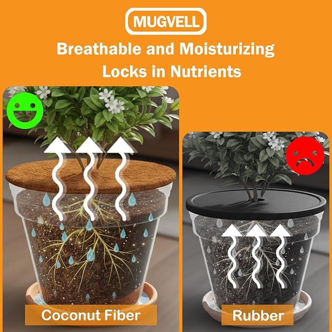 Coco Coir Mulch for Landscaping, 16 Inch Coconut Liners for Planters, 6 Pcs Coconut Fiber Tree Ring, Plant Covers from Animals,Dirt and Tree Protectors