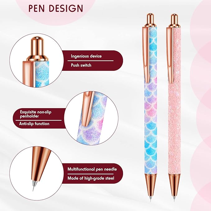 Epakh Weeding Pen, 2 Pieces Metal Vinyl Air Release Tool for DIY Crafts, Retractable Fine Point Writing Instrument