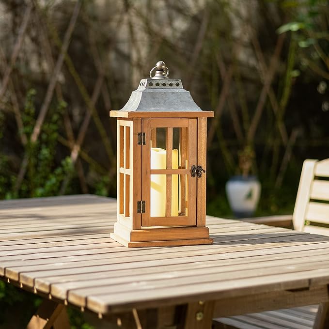 Bdor Lantern Decorative (Set of 2) - 15in IP65 Waterproof Vintage Style Candle Lantern, Decorative Lanterns for Home Decor, Indoor Outdoor, Front Porch, Garden, Farmhouse Weddings Style (No Candles)