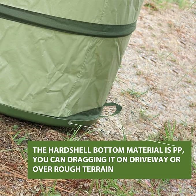 YUDI & GARDEN 45 Gallon Hard Bottom Collapsible Garden Bag, Heavy Duty Collapsible Trash Can for Collecting Weeds, Leaf, Party and Yard Waste