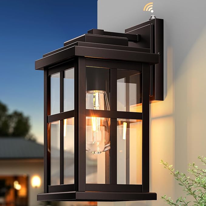 Large Bronze Outdoor Wall Light,1 Pack Dusk to Dawn Outdoor Lights for House, Garden, Entryway, Doorway