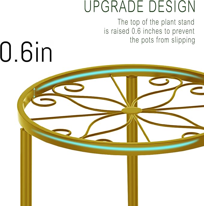 CADANI 5-Pack Metal Plant Stands for Outdoor Indoor, Anti-Rust Iron Flower Pot Stand, Heavy Duty Plant Pot Shelf for Multiple Plant, Decoration Racks for Home, Patio & Garden