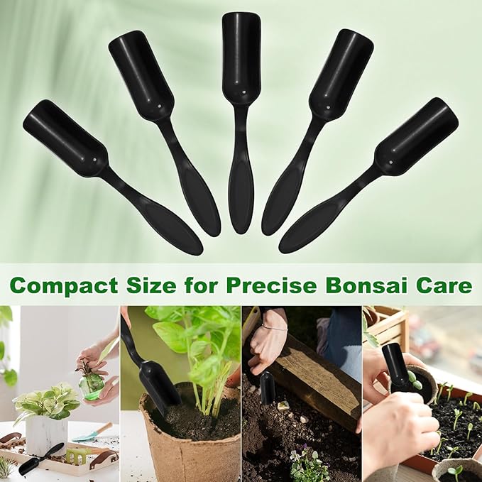 M METERXITY 20-Pack Mini Gardening Shovel Spoons, Plastic Garden Soil Scoops for Cultivation Digging Transplanting/Flower Planting/Plant Succulent, Colorful Small Gardening Tools [Black]