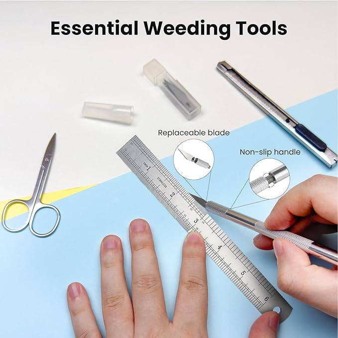 SHARKOOO 35 PCS Weeding Tools for Vinyl, Precision Craft Tools Set for Weeding Vinyl, Scrapbook Supplies Includes All Basics for Weeding, Scrapbooking, DIY Art
