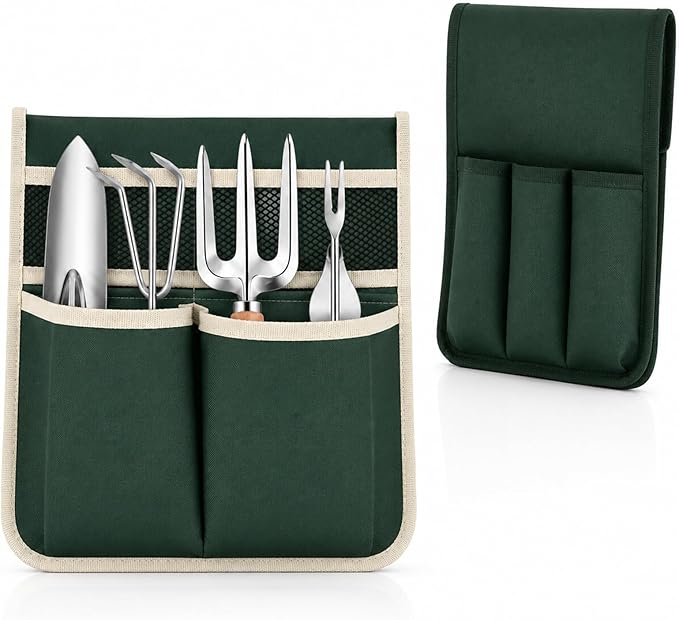 2 Pack Garden Pouches for Kneeler, Portable Tool Storage Size Bags Oxford Multiple Storage Pockets Organizer for Outdoor Gardening Kneeling Stool, Gifts for Women, Seniors, Mom & Dad