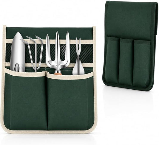 2 Pack Garden Pouches for Kneeler, Portable Tool Storage Size Bags Oxford Multiple Storage Pockets Organizer for Outdoor Gardening Kneeling Stool, Gifts for Women, Seniors, Mom & Dad