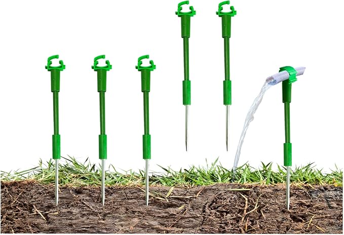 6PC 1'' Hose Guides for Garden Decorative，Water Hose Hoder to Keep Hose Off Grass，Outdoor Post Garden Hose Support Water Sprinkler Hose Stand Butler Gardening Supplies for Garden Lawn Yard (Set D)