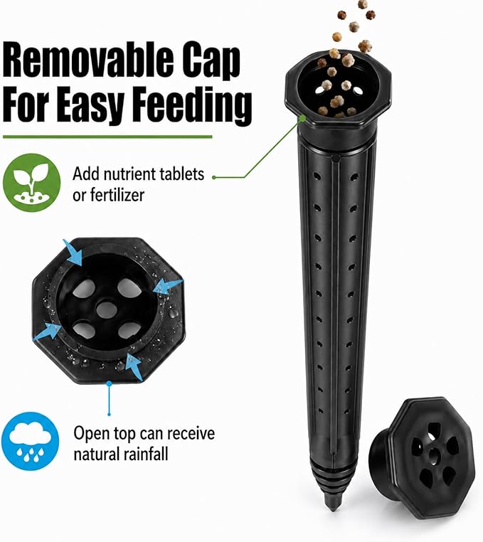 Junkin 18 Pack Tree Watering Stake Large UV Protected ABS Plastic Deep Root Irrigation Spike for Garden Shrubs Bushes Shrubs Flowers Fruits Vegetables Potted Plants (14 Inch)