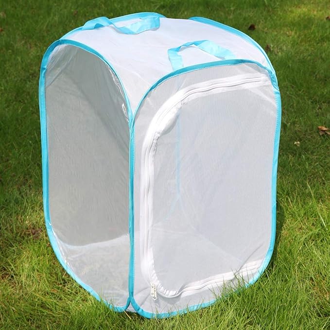 RESTCLOUD 36" Large Monarch Butterfly Habitat, Giant Collapsible Insect Mesh Cage Terrarium Pop-up 24 x 24 x 36 Inches