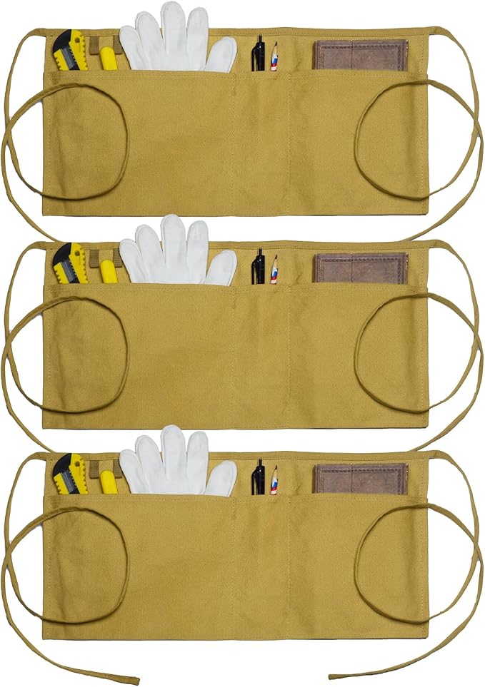 Canvas Work Waist Apron with 3 Pocket