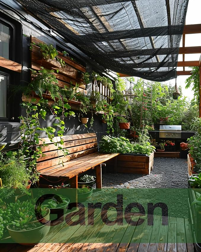 vensovo 40% Sunblock Shade Cloth Net Black Resistant - 10x12 Ft Garden Shade Mesh for Plant Cover, Greenhouse, Chicken Coop, Kennels, Tomatoes Plants