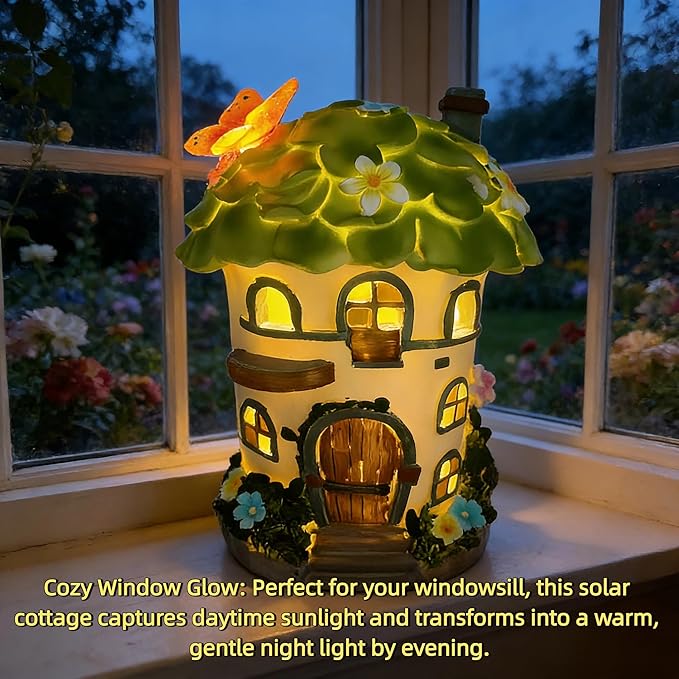 Fairy Garden Houses, Fairy Houses,Fairy Houses for Outside,Fairy Garden Houses Outdoor,Solar Fairy Garden,gnome House,Fairy Garden,Fairy Garden Accessories, for Women Gift/Teenage/Kids' Gift