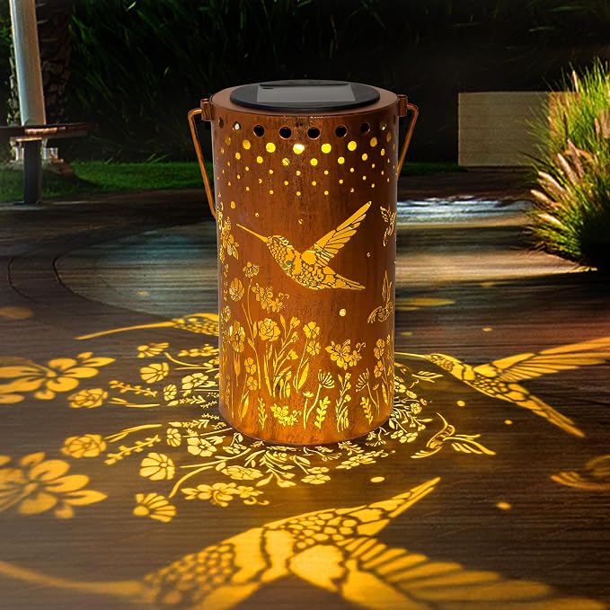 ANYTALK Birthday Gifts for Women Mom Grandma, Hummingbird Solar Lanterns Outdoor Waterproof, Hanging Solar Lights for Yard, Patio, Porch, Garden Decor