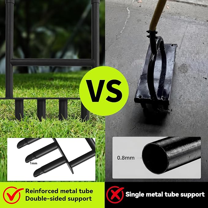 Manual Lawn Core Aerator Tool, Heavy Duty Carbon Steel Lawn Aerator, Ergonomic Labor-Saving Yard Garden Tool for Compacted Soil, Lawn Care Essentials