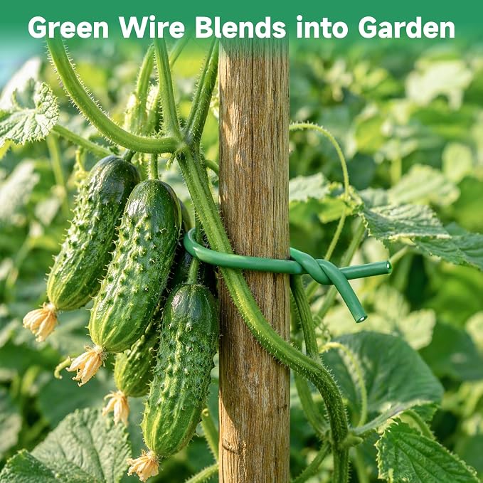 KINGLAKE Green Garden Wire with Pliers - 66 Feet 3.5mm Garden Ties Soft Plant Twist Ties Plant Wire for Climbing Plants Tomatoes Support Vines Vegetables Flowers Indoor & Outdoor Gardening Training