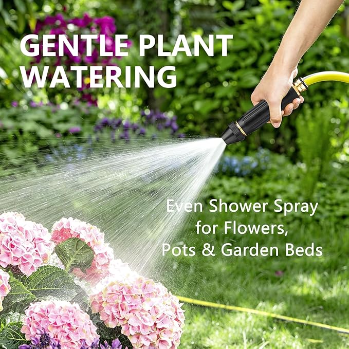 2PCS Heavy Duty Adjustable Hose Nozzle, High Pressure Jet Sweeper Spray Nozzle with Leak-Proof Design, Metal Garden Hose Sprayer for Car Wash, Lawn, Patio Cleaning