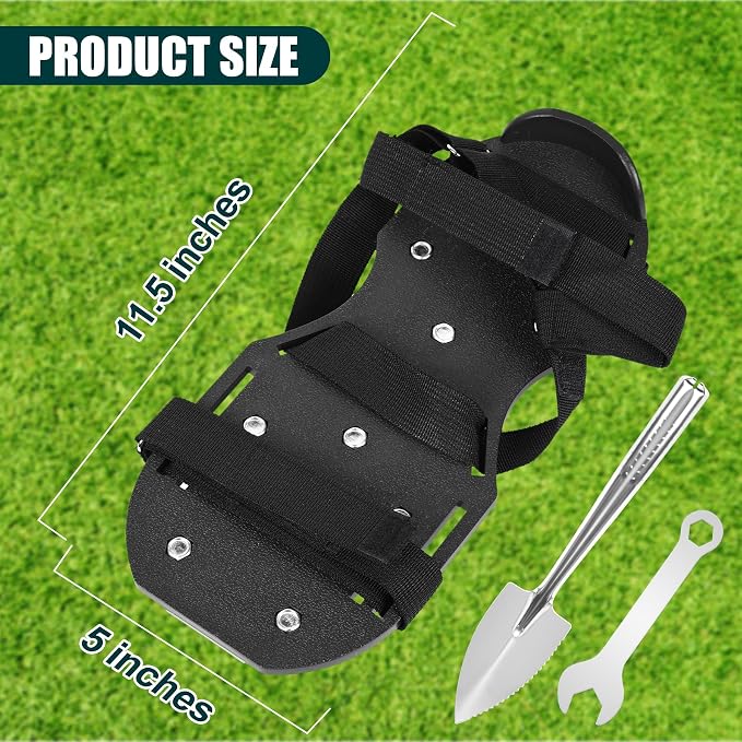 Miuwauer Lawn Aerator Shoes (Classic Version (Durable PP Sole), Black-Black)