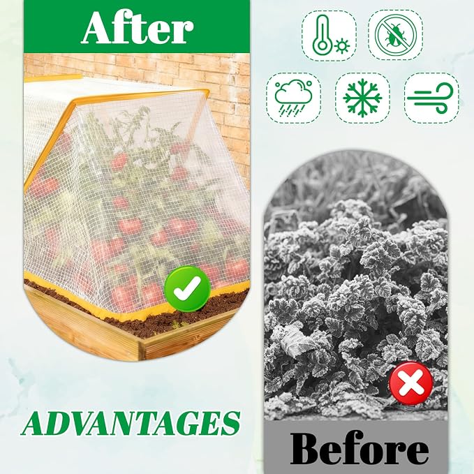 31.9" x 12.2" x 14.1" Garden Row Accelerator Plants Cover for Winter, Foldable Raised Garden Beds Cover Plant Protector,Mini Greenhouse Cover for Protecting Vegetable Fruit from Animals