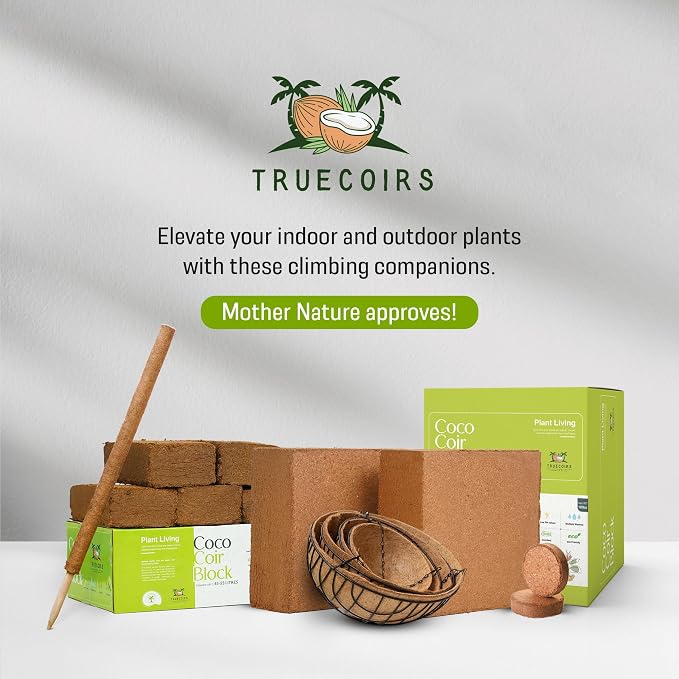 10 LB Premium Organic Coco Coir Compressed Natural Brick with Low EC and PH Balance - High Expansion for Indoor and Outdoor Potting Soil, Renewable Coco Soil for Gardening