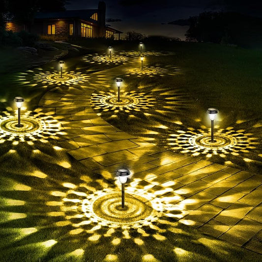 10 Pack Ultra Bright Solar Lights Outdoor Waterproof, from Dusk to Dawn Up to 12H Outdoor Solar Lights, Auto On/Off Solar Powered Garden Pathway Lights, Landscape Lighting Decorative for Yard, Patio