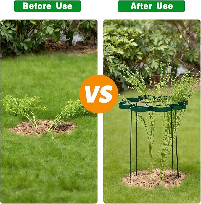 Peony Cages and Supports - Outdoor Plant Support for Peonies & Dahlias - Durable Flower Support System with Snake Ring Stakes - Ideal Gift for Gardening Enthusiasts