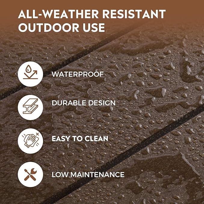 Costaelm Adirondack Conversation Table, HDPE Outdoor Drink Weather Resistant, Outdoor Patio Porch Accent Balcony Table for Pool, Seaside, Backyard, Dark Brown