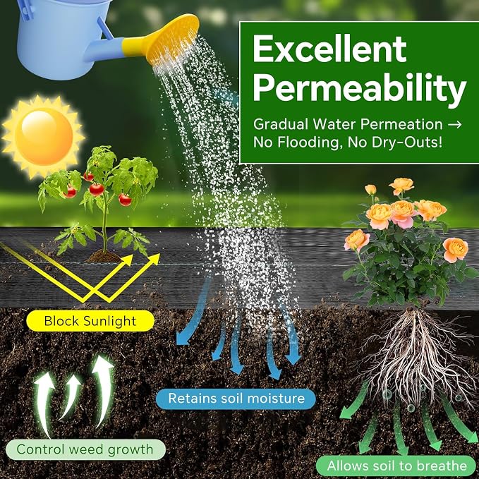 Weed Barrier Landscape Fabric Heavy Duty,1.4FT x 50FT Premium Garden Weed Blocker Fabric for Weed Control, Plastic Ground Cover with Woven Weed Cloth,Durable Landscaping Fabric