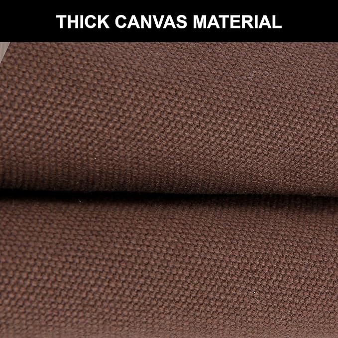 Men's Canvas Tool Apron, Heavy Duty Multi-Pocket Work Apron for Woodworking Gardening Bartender Adjustable Straps