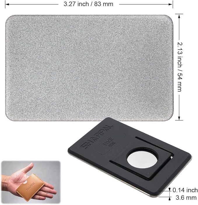 SHARPAL 114N Credit Card-Sized Diamond Sharpening Stone, Fine 600 Grit Pocket Knife & Tool Sharpener, Portable and Convenient for On-the-Go Use Fathers Day Gift
