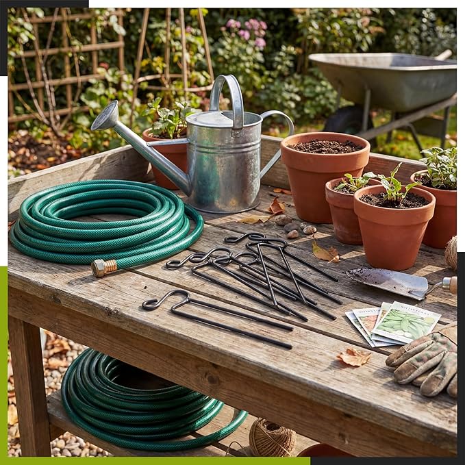 6 Pcs Hose Guides for Garden Heavy Duty Steel Hose Stakes Durable Garden Accessories for Securing and Guiding Hoses on Lawn Flower Beds and Outdoor Landscaping