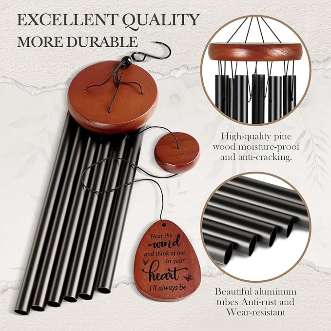 SteadStyle Sympathy Gifts for Loss of Loved One - Memorial Gifts Wind Chimes, Gifts for Who Loss of Dad, Mom, Brother, Friend, Sympathy Bereavement Gift Baskets Home Outdoor Garden Patio Decor 25.5 In