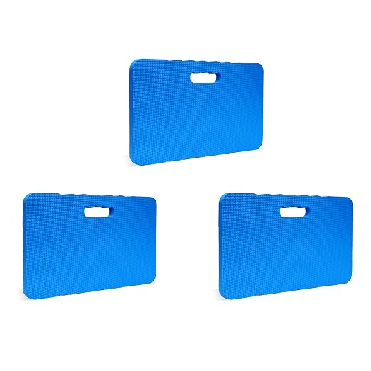 Gardzen 3-Pack Garden Kneeling Pad, EVA Foam Kneeler Pad for Gardening, Baby Bath, Yoga, Pilates, Exercise, 18" x 11" x 1", Blue