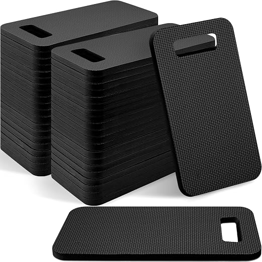 Riakrum 40 Pcs Garden Kneeling Pad Garden Knee Pad Thick Foam Knee Mat Waterproof Cushion for Kneeling Multi Functional and Church Kneeler for Praying, Baby Bath, Yoga, 15.4 x 6.7 Inch (Black)