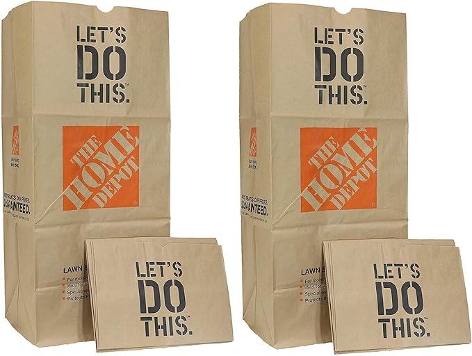 Home Depot Heavy Duty Brown Paper 30 Gallon Lawn and Refuse Bags for Home and Garden (30 Lawn Bags)