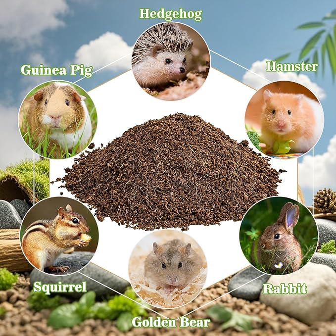 Sukh Natural Coconut Husk Bedding for Hamsters - Organic Coco Coir Substrate, Odor Control & Burrowing Friendly Small Pet Litter for Syrian Dwarf Hamsters, Gerbils, Degus