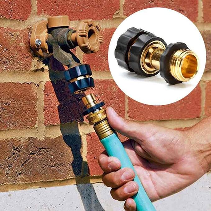 Xiny Tool 3/4 Inch Garden Hose Quick Connect, Quick Connect Garden Hose Fittings, Male and Female Water Quick Release Hose Connector (4 Pack)